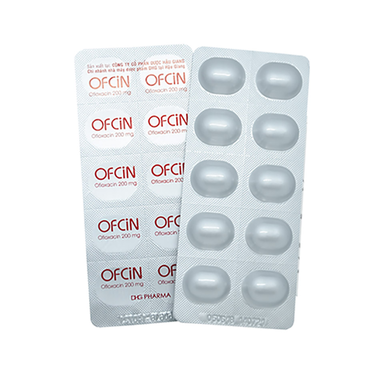 Thuốc Ofcin 200mg DHG điều trị nhiễm khuẩn do vi khuẩn nhạy cảm  (2 vỉ x 10 viên)