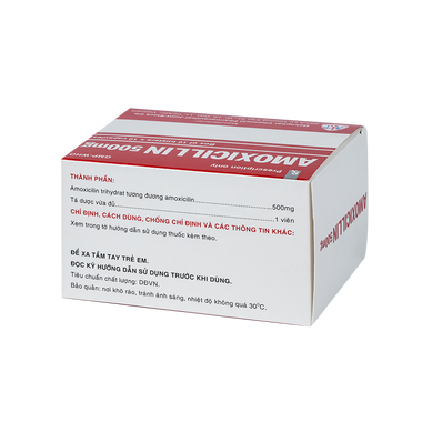 Thuốc Amoxicillin 500mg Mekophar điều trị nhiễm khuẩn (10 vỉ x 10 viên)