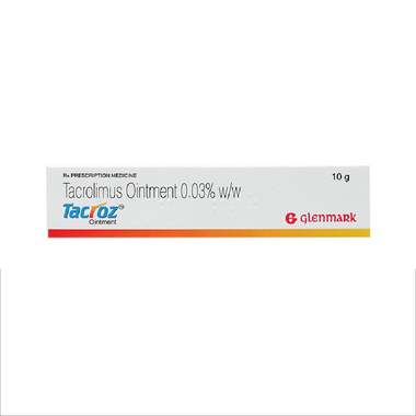 Thuốc mỡ Tacroz 0.03% Glenmark điều trị viêm da dị ứng vừa và nặng (10g)