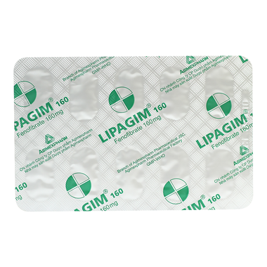 Thuốc Lipagim 160mg Điều Trị Rối Loạn Lipoprotein Máu (Hộp 3 vỉ x 10 viên)