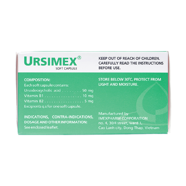 Thuốc Ursimex Imexpharm cải thiện chức năng gan (6 vỉ x 10 viên)
