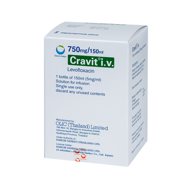 Thuốc CRAVIT 750MG/150ML hỗ trợ điều trị nhiễm khuẩn đường hô hấp (Chai 100ml)