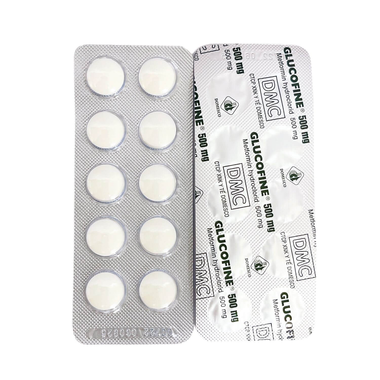 Thuốc Glucofine 500mg Domesco điều trị đái tháo đường tuýp 2 (5 vỉ x 10 viên)
