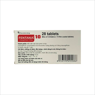Viên nén Fentania 10 Enlie kiểm soát đường huyết (2 vỉ x 14 viên)
