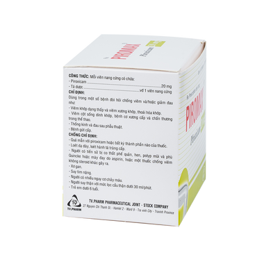 Thuốc Piromax 20mg điều trị và giảm đau viêm xương khớp (10 vỉ x 10 viên)