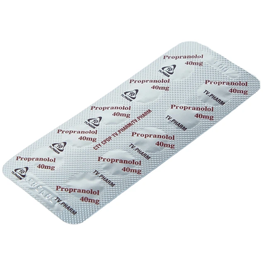 Thuốc Propranolol 40mg TV.Pharm điều trị tăng huyết áp, đau thắt ngực (10 vỉ x 10 viên)