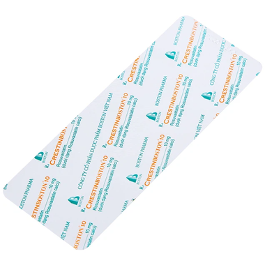 Thuốc Crestin 10mg hỗ trợ điều trị tăng cholesterol máu nguyên phát (Hộp 70 viên)