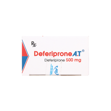 Thuốc Deferiprone A.T 500mg hỗ trợ điều trị nhiễm Hemosiderin (hộp 3 vỉ x 10 viên)