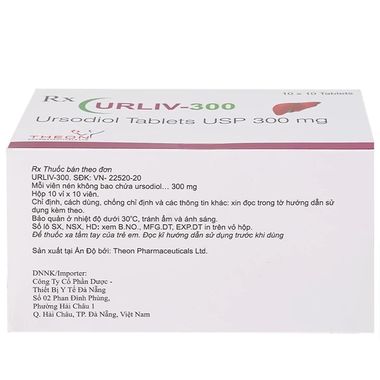 Thuốc Urliv 300mg hỗ trợ điều trị xơ gan ứ mật nguyên phát (Hộp 100 viên)