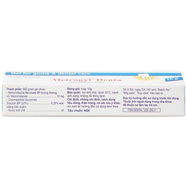 Gel bôi nha khoa Metrogyl Denta Unique Pharma điều trị các bệnh nha chu mãn tính (10g)