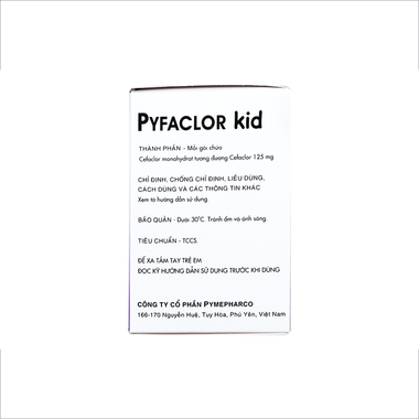 Thuốc cốm Pyfaclor 125mg điều trị các nhiễm khuẩn đường hô hấp, đường tiết niệu (24 gói x 2g)