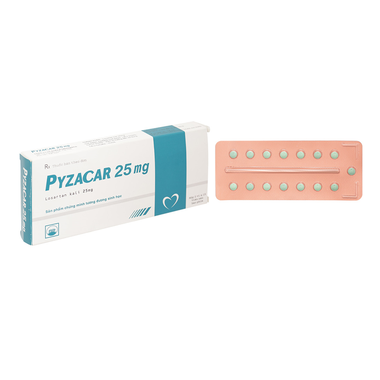 Thuốc Pyzacar 25mg Pymepharco chống tăng huyết áp (2 vỉ x 15 viên)