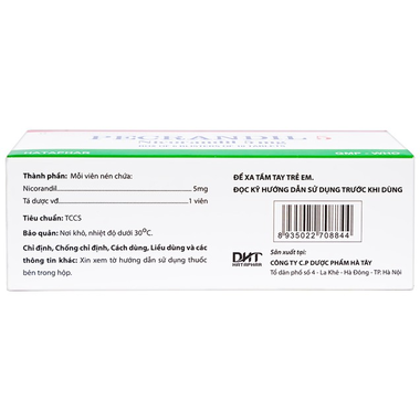 Thuốc Pecrandil 5mg ngăn ngừa và điều trị lâu dài đau thắt ngực (6 vỉ x 10 viên)