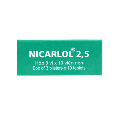 Thuốc Nicarlol 2,5mg điều trị tăng huyết áp, tim mạch (3 vỉ x 10 viên)