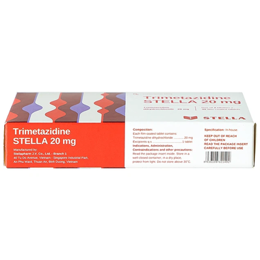 Thuốc Trimetazidine STELLA 20 mg điều trị đau thắt ngực (hộp 2 vỉ x 30 viên)