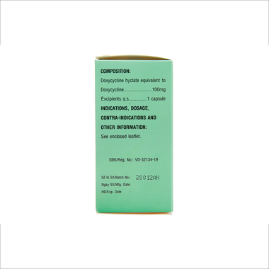 Thuốc Doxycyclin 100mg điều trị nhiễm khuẩn (10 vỉ x 10 viên)