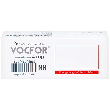 Thuốc Vocfor 4mg điều trị đau sau phẫu thuật (3 vỉ x 10 viên)