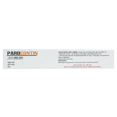 Thuốc Parocontin giảm đau co thắt cơ xương, đau căng cơ, bong gân (3 vỉ x 10 viên)