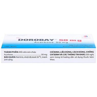 Thuốc Dorobay 50mg Domesco hỗ trợ điều trị đái tháo đường tuýp 2 (3 vỉ x 10 viên)
