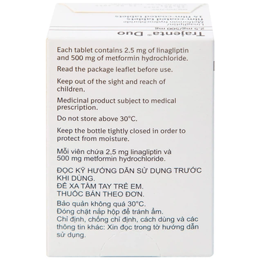Thuốc Trajenta Duo 2.5mg/500mg điều trị đái tháo đường tuýp 2 (14 viên)