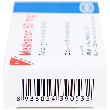 Viên nén MesHanon 60mg Hasan điều trị nhược cơ, tắt ruột do liệt ruột và bí tiểu sau phẫu thuật (3 vỉ x 10 viên)