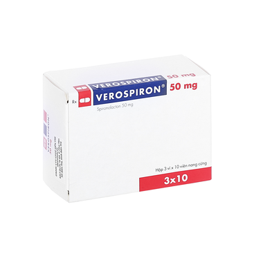 Thuốc Verospiron 50mg  điều trị phù, tăng huyết áp (3 vỉ x 10 viên)