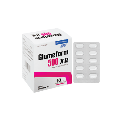 Thuốc GLUMEFORM 500 XR điều trị đái tháo đường týp 2 (10 vỉ x 10 viên)