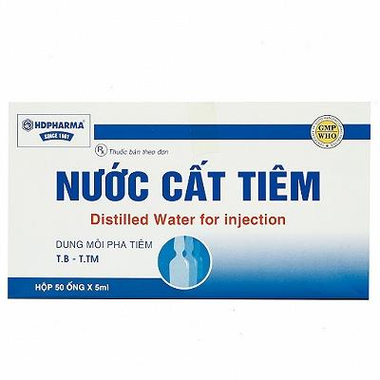 Nước cất pha tiêm Water For Injection hòa tan, pha loãng các chế phẩm thuốc (50 ống x 5ml)
