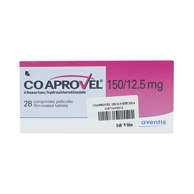 Thuốc Coaprovel 150mg/12.5mg điều trị tăng huyết áp nguyên phát (2 vỉ x 14 viên)