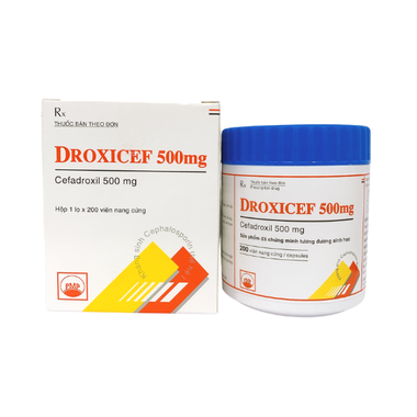 Thuốc Droxicef 500mg điều trị nhiễm khuẩn đường tiểu, da, viêm họng (10 vỉ x 10 viên)