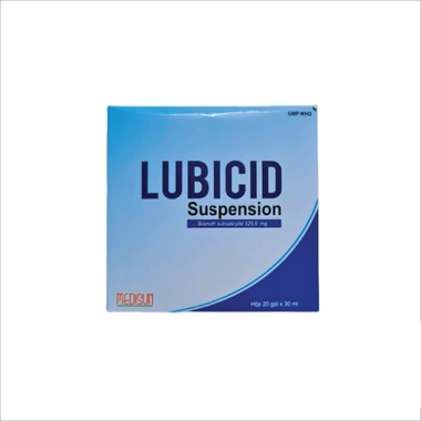 Thuốc Lubicid Suspension Medisun điều trị viêm loét dạ dày, tá tràng (20 gói x 30 ml)