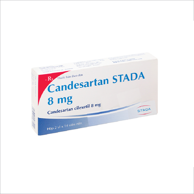 Thuốc Candesartan Stada 8MG điều trị tăng huyết áp vô căn, suy tim (2 vỉ x 14 viên)