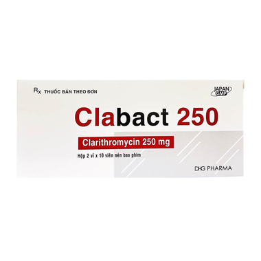 Thuốc Clabact 250mg điều trị nhiễm khuẩn đường hô hấp (2 vỉ x 10 viên)
