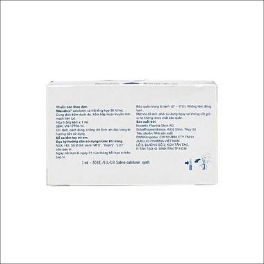 Dung dịch tiêm Miacalcic Novartis ngừa mất xương cấp tính, điều trị bệnh Paget, tăng canxi máu ác tính (5 ống)