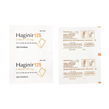 Thuốc Cốm Pha Hỗn Dịch Uống Haginir 125 H/24g Điều Trị Nhiễm Khuẩn (Hộp 24 Gói X 1,5gram)