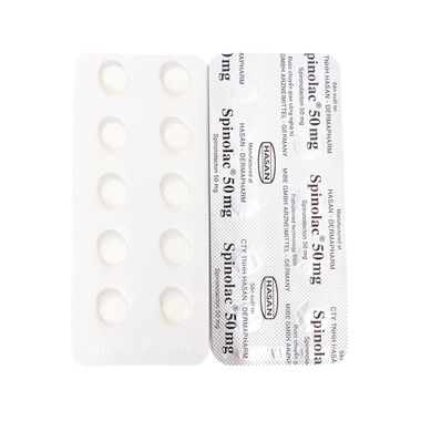 Thuốc Spinolac 50mg Hasan điều trị phù, tăng huyết áp (2 vỉ x 10 viên)