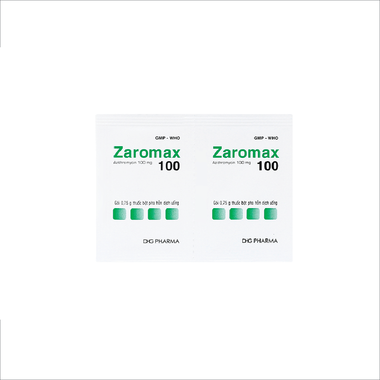 Bột pha hỗn dịch uống Zaromax 100 DHG Pharma điều trị viêm phế quản, viêm phổi (24 gói)