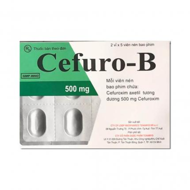 Thuốc Cefuro-B 500 điều trị nhiễm khuẩn (2 vỉ x 5 viên)