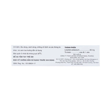Viên nén Lifezar 50mg điều trị cao huyết áp (3 vỉ x 10 viên)