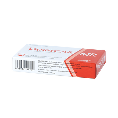 Thuốc Vaspycar MR 35mg Pymepharco điều trị chứng đau thắt ngực ổn định (2 vỉ x 30 viên)