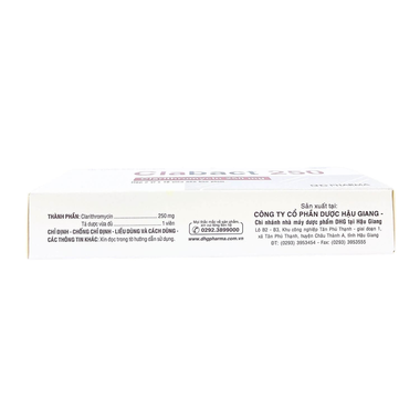 Thuốc Clabact 250mg điều trị nhiễm khuẩn đường hô hấp (2 vỉ x 10 viên)