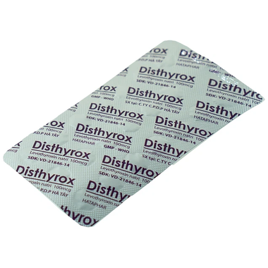 Thuốc Disthyrox 100mcg điều trị thay thế hoặc bổ sung cho hội chứng suy giáp (5 vỉ x 20 viên)