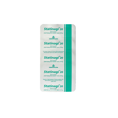 Thuốc Statinagi 20 Agimexpharm điều trị tăng cholesterol máu (3 vỉ x 10 viên)