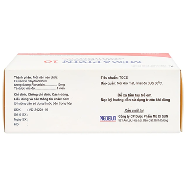 Viên nén Mezapizin 10 điều trị đau nửa đầu (10 vỉ x 10 viên)