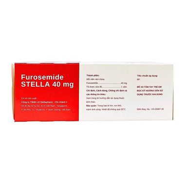 Thuốc Furosemide Stella 40mg điều trị phù, tăng huyết áp (5 vỉ x 10 viên)