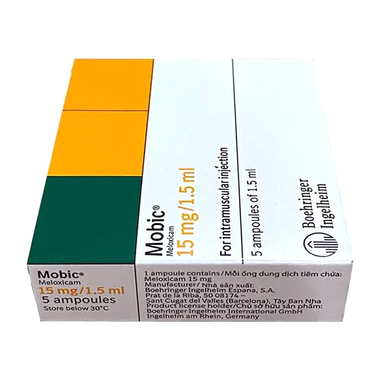 Dung dịch tiêm Mobic 15mg/1.5ml Boehringer điều trị viêm xương khớp (5 ống x 1.5ml)