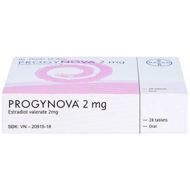 Thuốc Progynova 2mg Bayer điều trị chứng thiếu estrogen (1 vỉ x 28 viên)