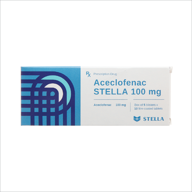 Thuốc Aceclofenac 100mg giảm đau và kháng viêm trong bệnh viêm xương khớp (5 vỉ x 10 viên)
