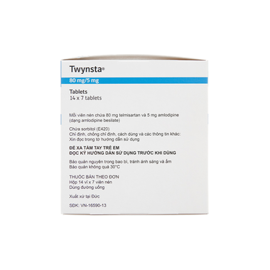 Thuốc Twynsta 80mg/5mg điều trị tăng huyết áp (14 vỉ x 7 viên)