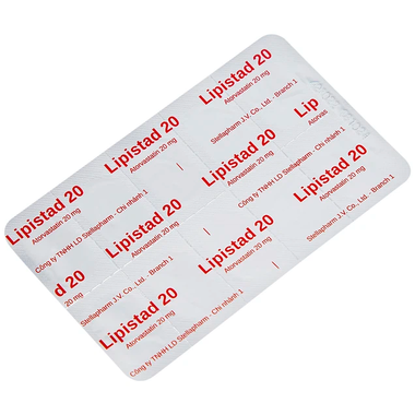 Viên nén Lipistad 20 điều trị tăng cholesterol máu (3 vỉ x 10 viên)